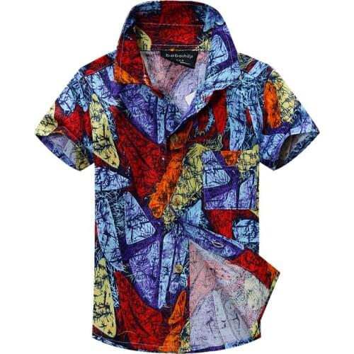 Cotton 100% floral shirt hawaiian shirt aloha shirt for boy T1508