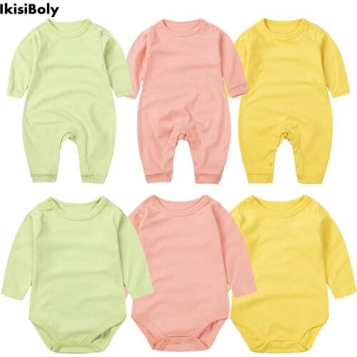 Baby Unisex Long Sleeved Bodysuit Clothes for Newborn Girl Boy Jumpsuit Infant Cotton Rompers Toddler Solid Onesies New Overalls