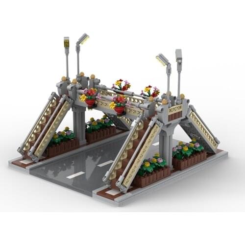 City Building Blocks Street Road Baseplate Overpass MOC Creator Classic Footbridge Bricks Toys for Children Girl Gift Compatible