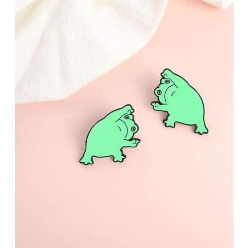Creative Cartoon Cute and Cute Little Frog Shape Animal Alloy Brooch Tide Personality Wild Backpack Badge Clothing Accessories