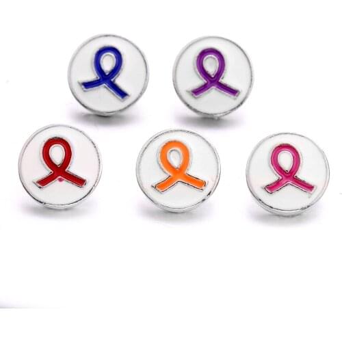 Ribbon Mini Buttons Charms 12mm Metal Snap Button for snap jewelry XH6016