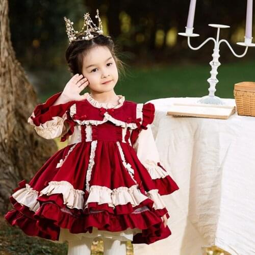 Miayii Baby Girl Clothing Spanish Vintage Lolita Turkey Gown Long Sleeve Birthday Party Easter Princess Dress For Girls Y3738