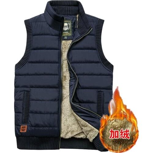 Men Large Size Clothing Winter Vest Jackets Sleeveless Coat Fur Fashion Male Warm Waistcoat Fleece Slim Tops