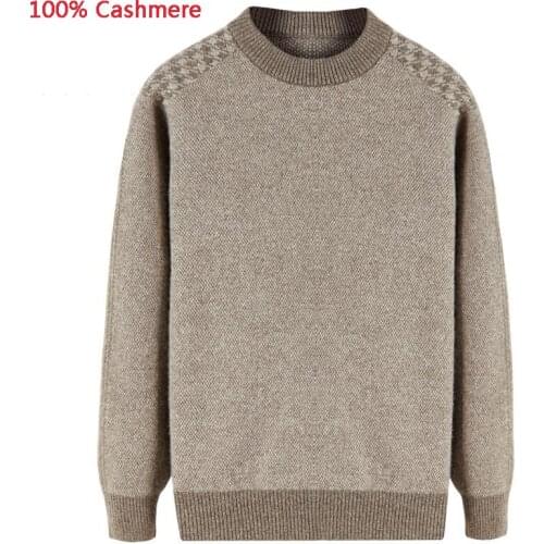 New arrival high quality 100% Pure Cashmere Men Sweater Flower Winter Thickening Casual O-neck Pullovers plus size XSSMLXL-6XL