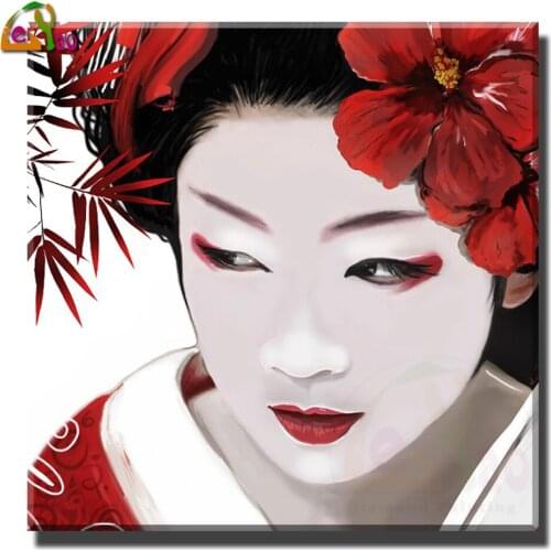 Home Decoration DIY 5D Diamond Embroidery Japanese Geisha Cross Stitch kits Abstract Diamond Painting Full Square Hobby Crafts