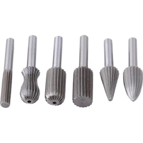 6 Piece 5.5cm Set Of High Speed Steel Electric Grinder Grinding Head Woodworking Rotary File Milling Cutter Carving Knife
