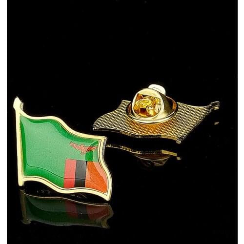 The Republic of Zambia National Patriotism Badge Country Representative Lapel Pin Brooch Clothes Accessories