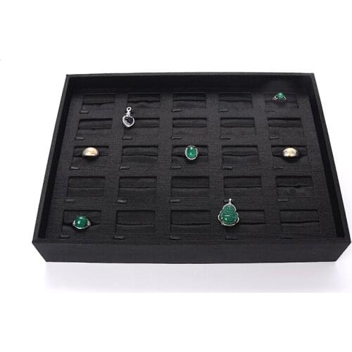 New Black 25 Grid Ring Jewelry Display Trays Women Earring Necklace Bracelet Storage Packaging Show Pallet Jewellery Organizer