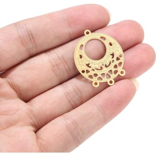 Gold tone Earring Connectors Stainless Steel charm pendant for Jewelry Making