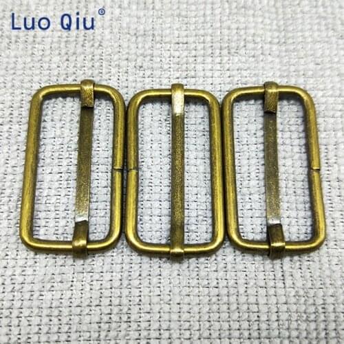 Buckles Belt Slider Third gear deduction Bronze Webbing adjustment buckle suspender clips boucle de ceinture 50 pcs/lot 32mm