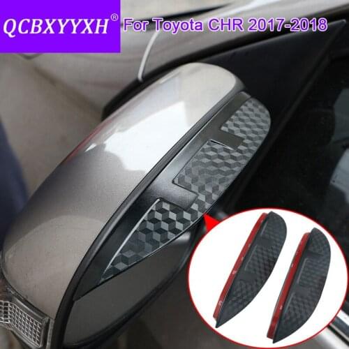 QCBXYYXH For Toyota CHR 2017 Car Styling Carbon Rearview Mirror Decorative Rain Gear Back Mirror Eyebrow Rain Cover Stick