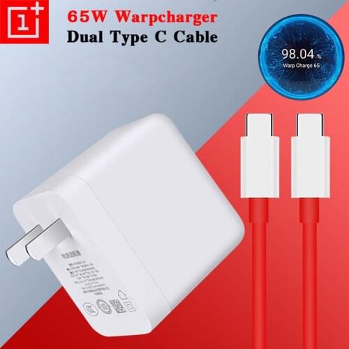 Oneplus 9 Pro 8T Warp Charger 65W Power Wall EU US Adapter USB C To Type C Cable For One Plus 1+ 9R 7T 8 Pro Nord LE 4G N10 N100