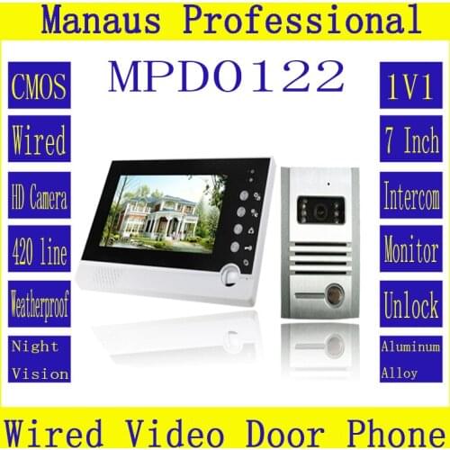 High Quality Smart Home 7" LCD Screen Video Intercom Phone,Handfree intercom One to One Video Doorphone Kit Configuration D122a