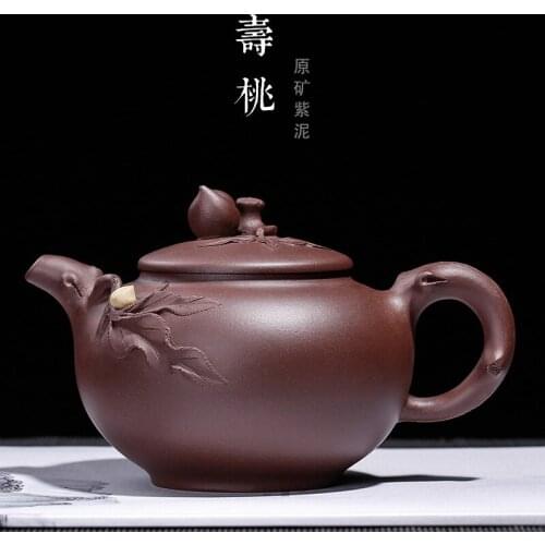 Sand Teapot Factory sells directly the original purple clay Shoutao pot hand-made high-quality flowers one by one
