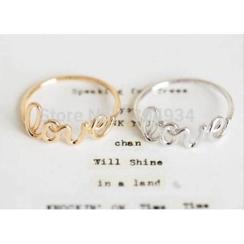 Jisensp 2020 New Fashion Hot Fashion Exquisite Alloy Love Letters Friendship Ring Women Simple Cute Love Ring Jewellery Feminino