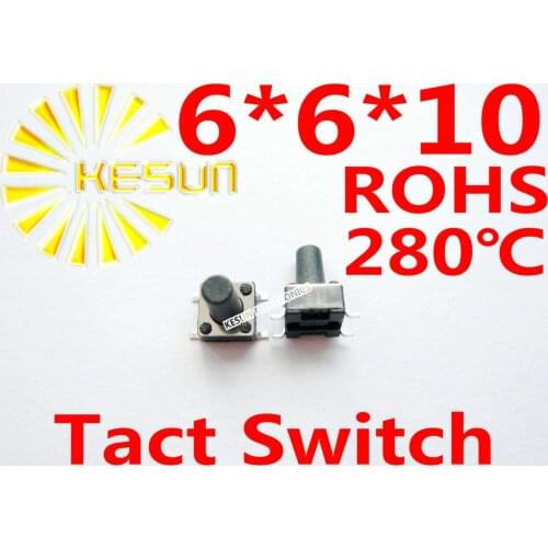 1000PCS 6X6X10 SMD Tactile Tact Mini Push Button Switch Micro Switch Momentary ROHS