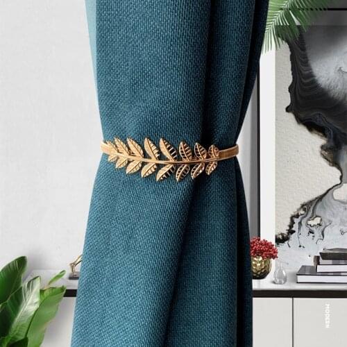 2PCS Modern Curtain Tieback Metal Leaves Curtains Accessoires Tie Back Decoration Alloy Home Curtain Decor Alloy Spring Tieback