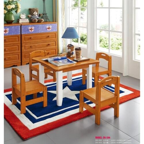 508-506 Solid wood small children table set for children bedroom kindergarten nursery school small dining round rectangle table