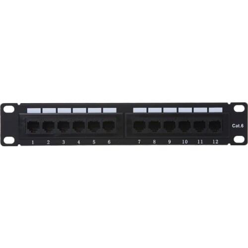 Cat6 12 Port RJ45 Patch Panel UTP LAN Network Adapter Cable Connector