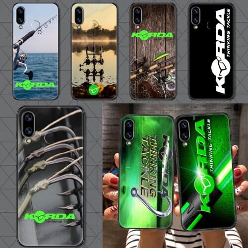 Korda Fishing Tackle Phone case For Huawei Honor 6 7 8 9 10 10i 20 A C X Lite Pro Play black painting cover pretty waterproof