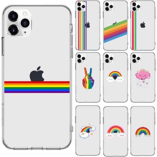 Gay Lesbian LGBT Rainbow Pride Phone Case Transparent for iPhone 6 7 8 11 12 s mini pro X XS XR MAX Plus se cover funda shell