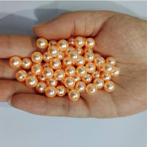 Champagne 3-12mm straight holes round imitation plastic pearl beads for jewelry accessories Beads & Jewelry Making