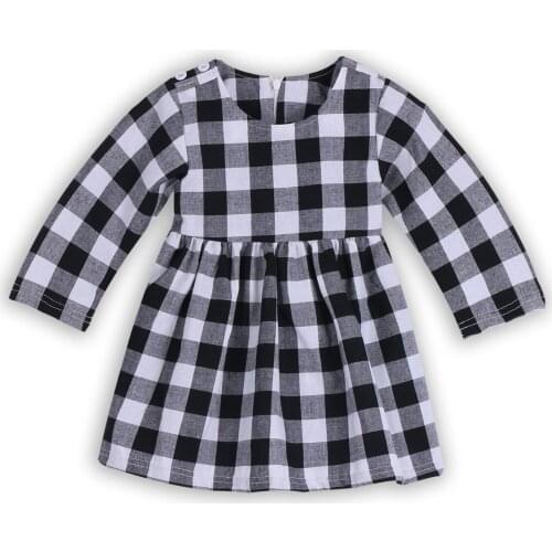 Kid Baby Clothing Toddler Baby Girl Princess Long Sleeve Dress Plaid Pageant Party Tutu Dress