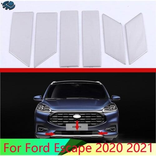 For Ford Escape Kuga 2020 2021 Stainless Steel Front Center Mesh Grille Grill Cover Radiator Strip Trim Decoration Car Styling