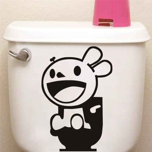 Rabbit home decor wall stickers bathroom washroom laundry room waterproof wall decals mural art Toilet stickers