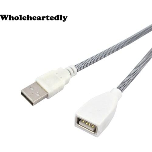 White 30cm 360 Angle Flexible USB Power Supply Extension Metal Hose Cable Male To Female Cable for Notebook PC Book usb Light
