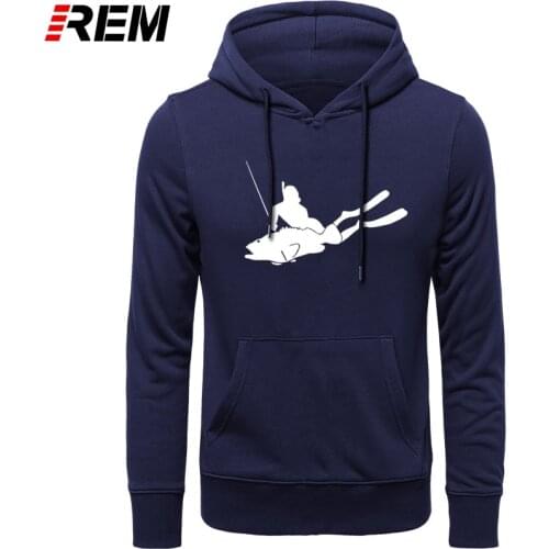 REM Hoodies, Sweatshirts Spearfishing Spear FISH Fishing Diver Fun Casual Cotton long Sleeve Funny Mans Men Clothing tops
