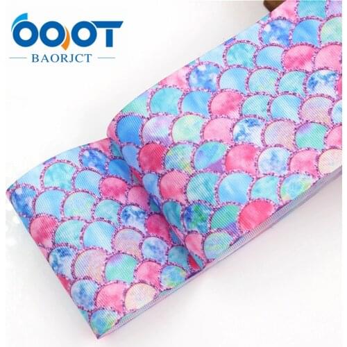 3"(75mm) Grosgrain Ribbon Mermaid Printed Tape 10y DIY Head Accessoris Gift Wrapping Decorative Holiday Decorations Materials