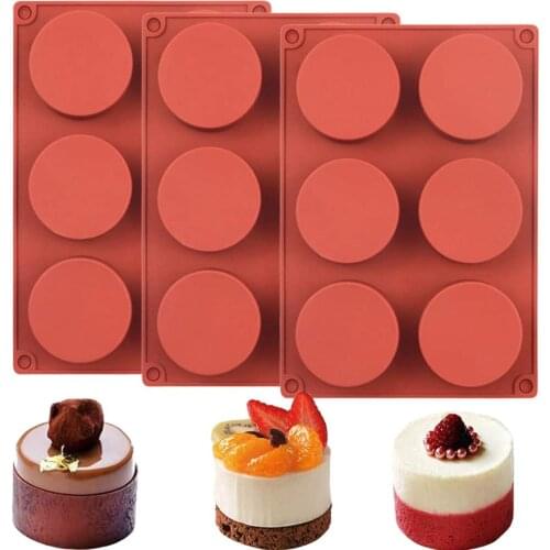 Round Cylinder Candy Silicone Baking Mold for Chocolate Cover Cookie, Sandwich Cookies, Muffin Cupcake, Brownie Cake, Pudding Je