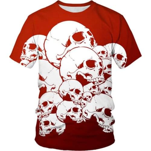 2020 Summer Children Funny Skull Flower 3d T shirt Kids Hipster Short Sleeve Tee Tops Tshirts Boys/Girls Anime T-shirts 4-12Y