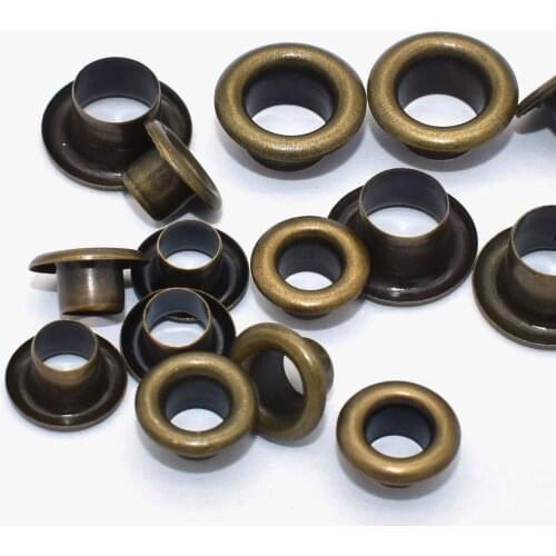 Eyelet Grommets Antique Bronze Grommets Metal 4/6mm Eyelet with Washers for Leather Craft Shoes Sewing Hardware DIY Accessories