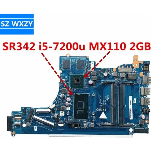 For Hp 15-DA Laptop Motherboard With SR342 i5-7200u MX110 2GB L36493-601 L36493-001 EPK50 LA-G07AP DDR4 100% Tested Fast Ship