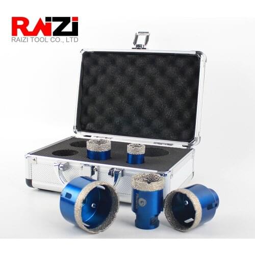 Raizi 5 Pcs tile hole cutter set for porcelain ceramic tile marble granite 25/35/43/50/60 mm diamond hole saw drill bit set