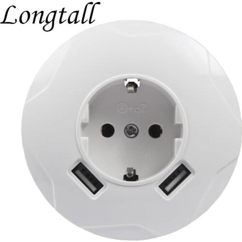 USB Wall Socket charger Free shipping Double USB Port 5V 2A usb wall outlet high quality white color LC-04