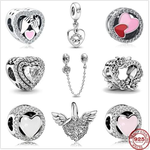 New Endless Love Promise family tree safety chain Beads fit Original Pandora Charms Silver 925 Bracelet DIY Women Loves Jewelry