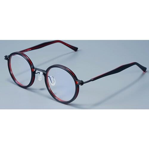 Vintage Small Round Titanium Acetate Myopia Optical Eyeglass Frame Unique Hollow Inlay Design Original Quality Women Man Eyewear