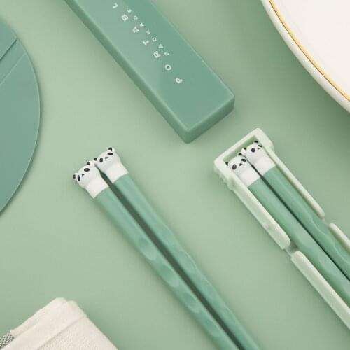 Portable Cute Tableware Children Students Chopsticks Travel Tableware Set Chinese Chopstick Learner Gifts 1 Pair