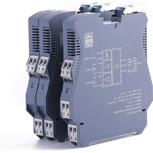 Pt100 to 4-20mA temperature signal converter one in two out thermal resistance signal isolator rail mounted