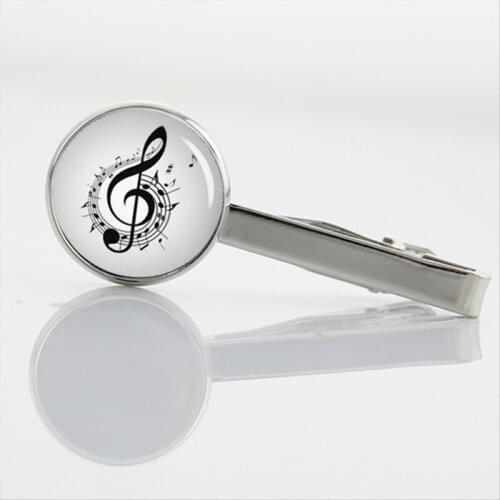 Promotion fancy musical note Tie Clip Wholesale for men wedding Business stickpin symphony music tie pin Moustache tie bar T823