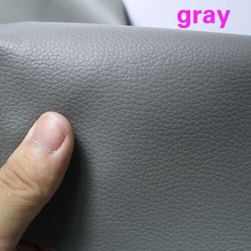 Gray Small Lychee Pu Leather Faux Leather Fabric PU Artificial leather Upholstery Leather By The Yard Free Shipping