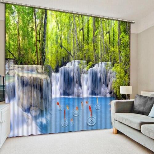 3D Curtain Luxury Blackout Window Curtain Living Room landscape waterfall curtains Blackout curtain