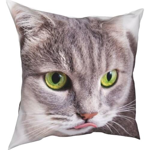Lovely cat decorative cushion cover pet cat cushion cover 45cm linen pillow residential culture