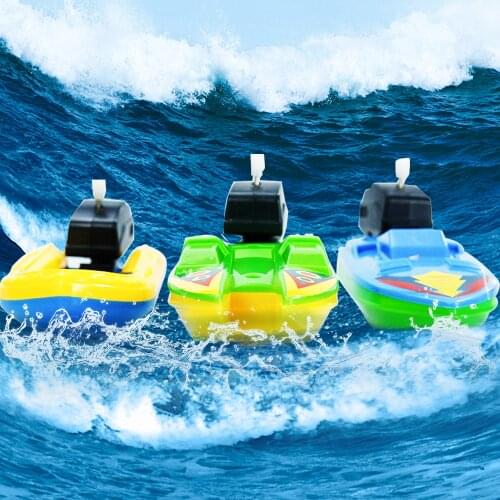 Speed Boat Ship Wind Up Toy Float In Water Kids Toys Classic Clockwork Toys Summer Shower Bath Toys for Children Boys