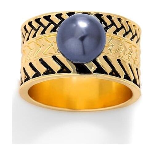 SophiaXuan Hawaiian Ring Black Pearl Jewelry Trendy Rings Top Quality Origianl Design Vintage Valentines Day Gift for Women