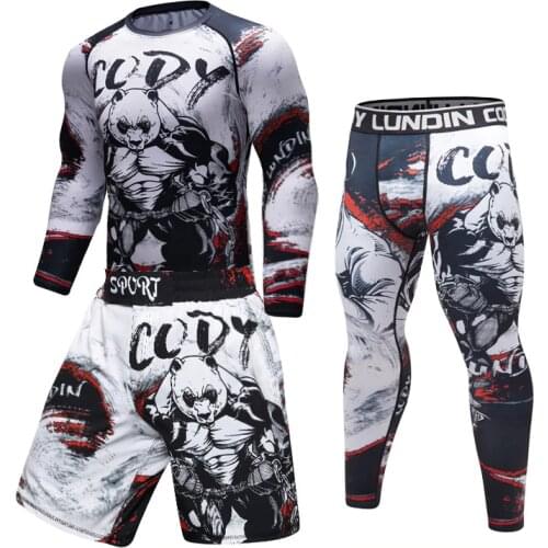 Brand new panda gym mens sportswear, compression sportswear, tight workout sportswear, top speed dry outdoor jogging kit