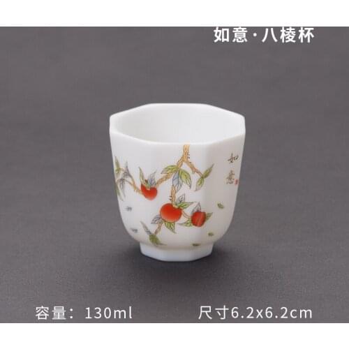 Dehua white porcelain ceramic cup China Kung Fu cup drinking tea ceramic sample Tea Cup China tea bowl host cup single cup